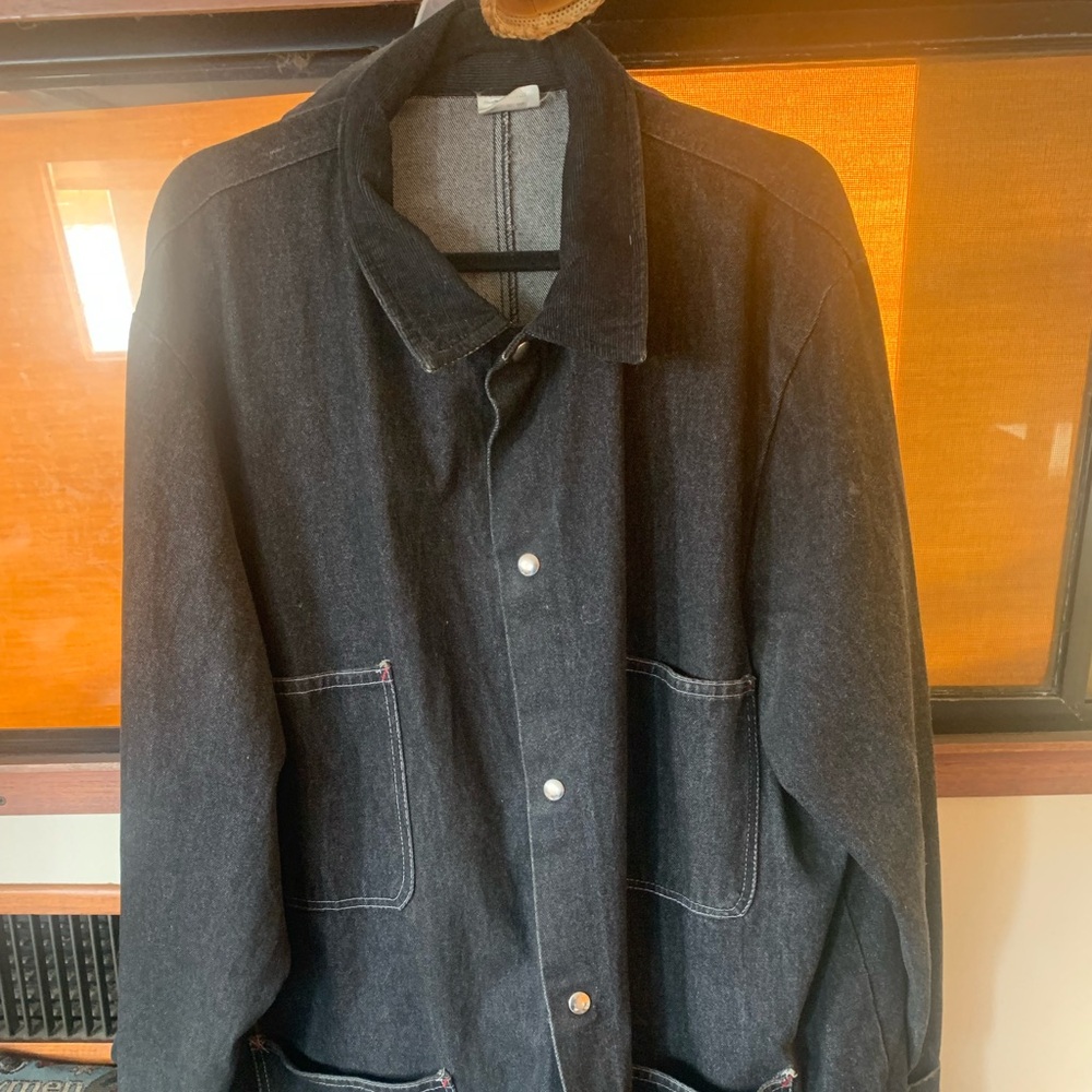 Men's Black Denim Jacket - Classic Workwear Style